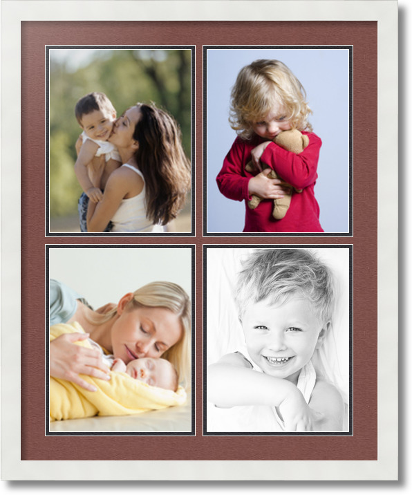 ArtToFrames Collage Mat Picture Photo Frame 4 8.5x11" Openings in White 564