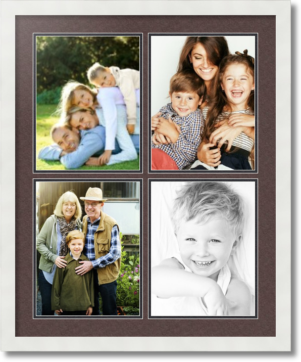 ArtToFrames Collage Mat Picture Photo Frame 4 8.5x11" Openings in White 564