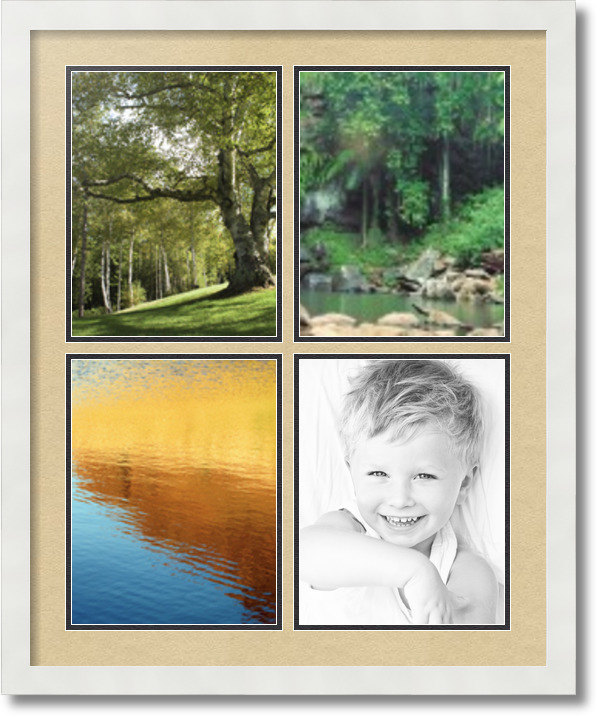 ArtToFrames Collage Mat Picture Photo Frame 4 8.5x11" Openings in White 564