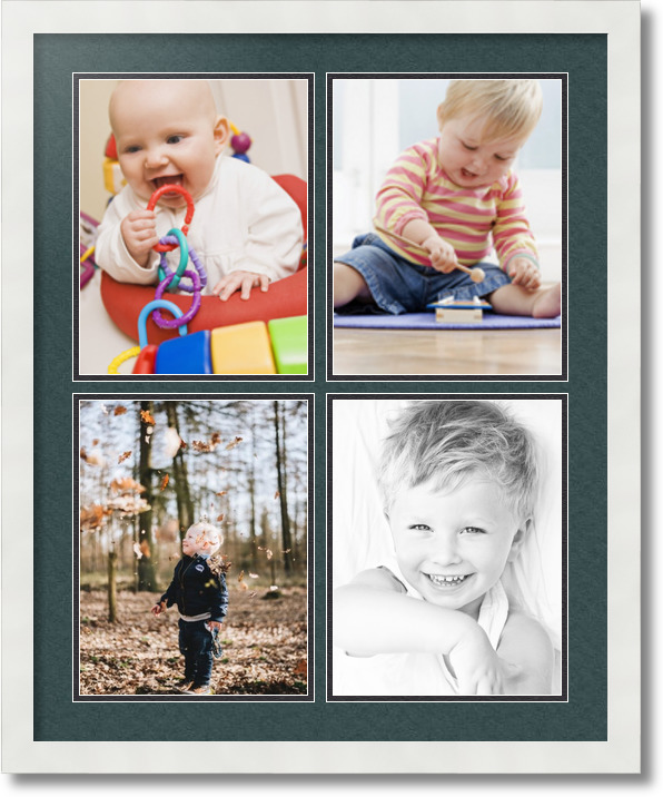 ArtToFrames Collage Mat Picture Photo Frame 4 8.5x11" Openings in White 564