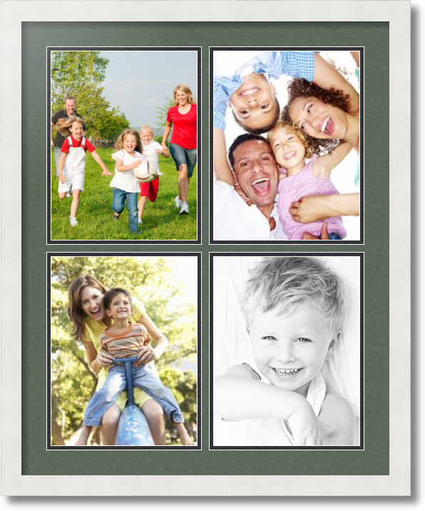 ArtToFrames Collage Mat Picture Photo Frame 4 8.5x11" Openings in White 564