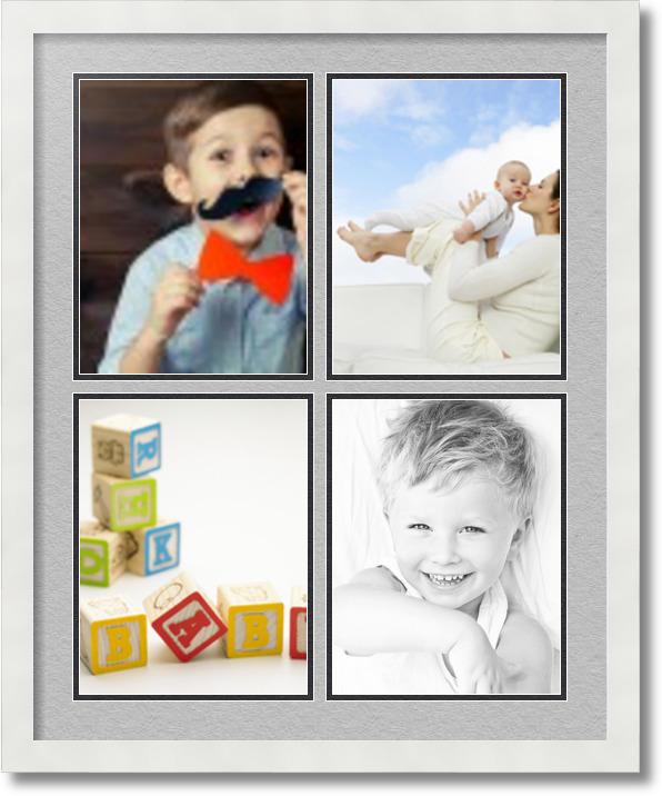 ArtToFrames Collage Mat Picture Photo Frame 4 8.5x11" Openings in White 564