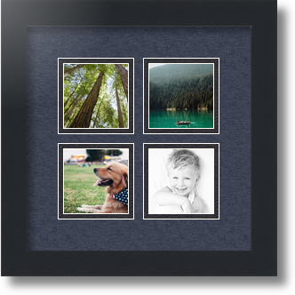 4 3x3" Openings in Satin Black 7 ArtToFrames Collage Mat Picture Photo Frame 