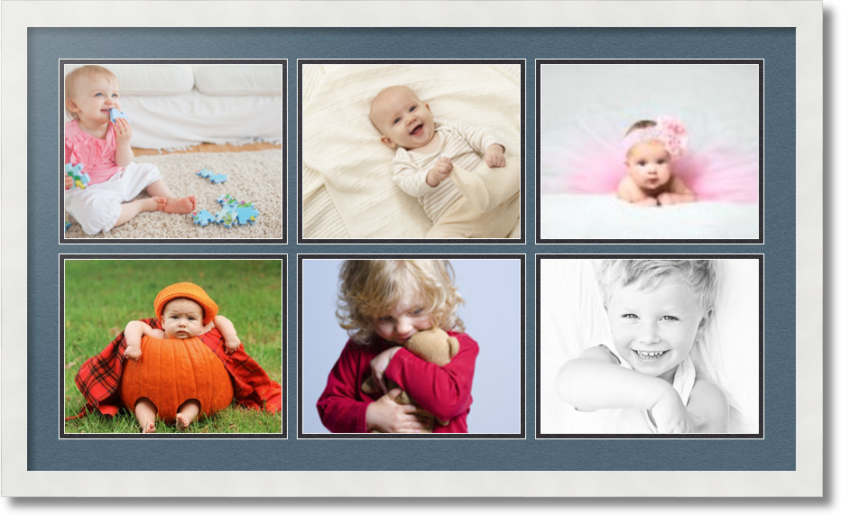 ArtToFrames Collage Mat Picture Photo Frame 6 8x10" Openings in Satin White 92