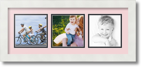 ArtToFrames Collage Mat Picture Photo Frame 3 5x5" Openings in Satin White 95