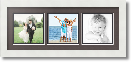 ArtToFrames Collage Mat Picture Photo Frame 3 5x5" Openings in Satin White 95