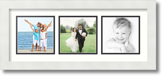 ArtToFrames Collage Mat Picture Photo Frame 3 5x5" Openings in Satin White 95