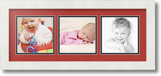 ArtToFrames Collage Mat Picture Photo Frame 3 5x5" Openings in Satin White 95