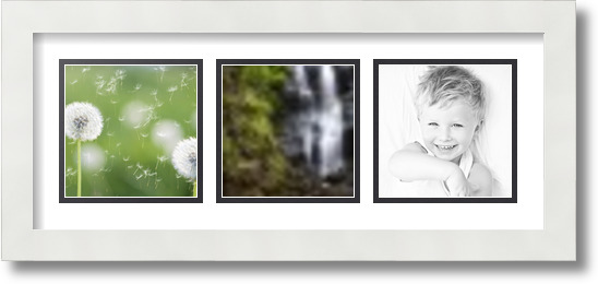 ArtToFrames Collage Mat Picture Photo Frame 3 5x5" Openings in Satin White 95