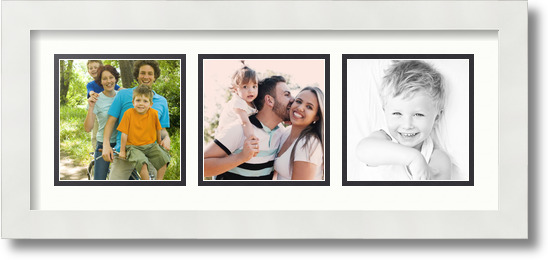 ArtToFrames Collage Mat Picture Photo Frame 3 5x5" Openings in Satin White 95