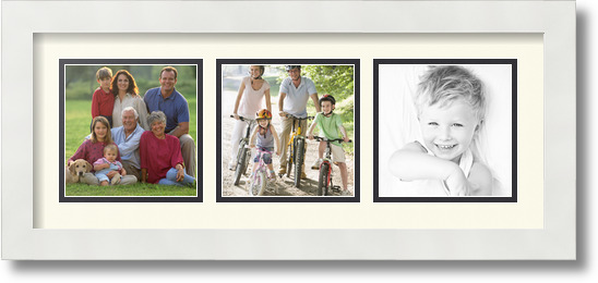 ArtToFrames Collage Mat Picture Photo Frame 3 5x5" Openings in Satin White 95