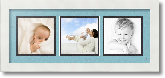 ArtToFrames Collage Mat Picture Photo Frame 3 5x5" Openings in Satin White 95