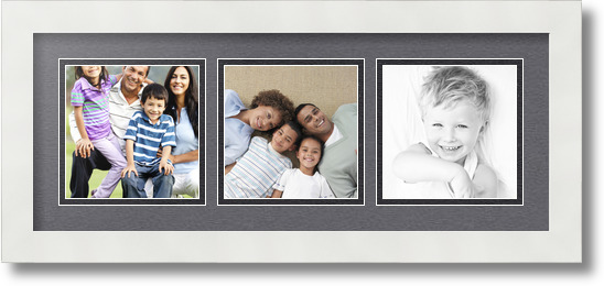 ArtToFrames Collage Mat Picture Photo Frame 3 5x5" Openings in Satin White 95