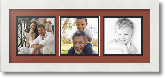 ArtToFrames Collage Mat Picture Photo Frame 3 5x5" Openings in Satin White 95