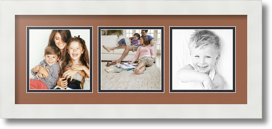 ArtToFrames Collage Mat Picture Photo Frame 3 5x5" Openings in Satin White 95