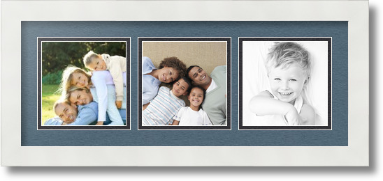 ArtToFrames Collage Mat Picture Photo Frame 3 5x5" Openings in Satin White 95