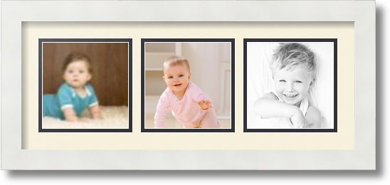 ArtToFrames Collage Mat Picture Photo Frame 3 5x5" Openings in Satin White 95