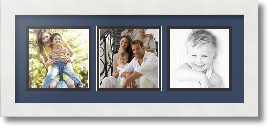 ArtToFrames Collage Mat Picture Photo Frame 3 5x5" Openings in Satin White 95