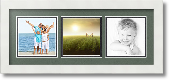 ArtToFrames Collage Mat Picture Photo Frame 3 5x5" Openings in Satin White 95