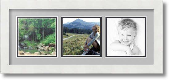 ArtToFrames Collage Mat Picture Photo Frame 3 5x5" Openings in Satin White 95