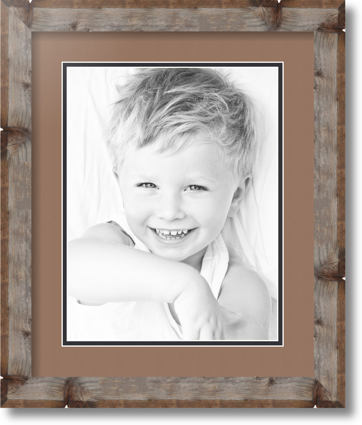 ArtToFrames Matted 14x17 Natural Picture Frame with 2" Double Mat, 10x13 Opening