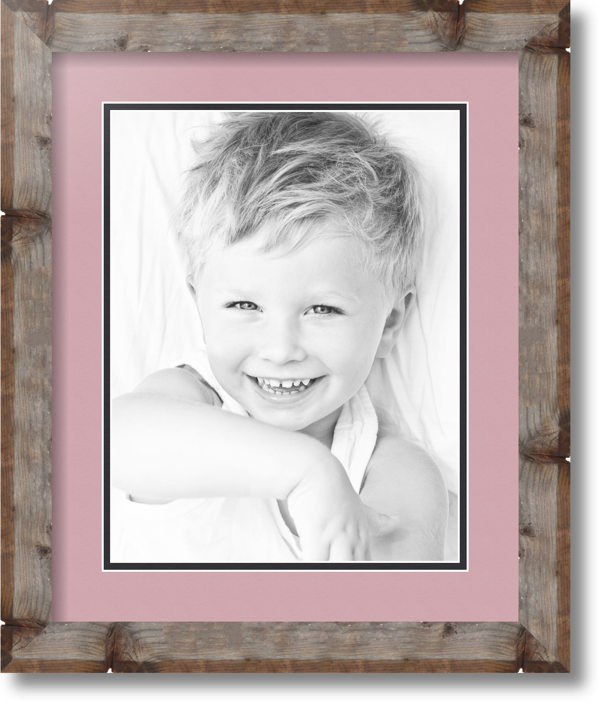 ArtToFrames Matted 14x17 Natural Picture Frame with 2" Double Mat, 10x13 Opening