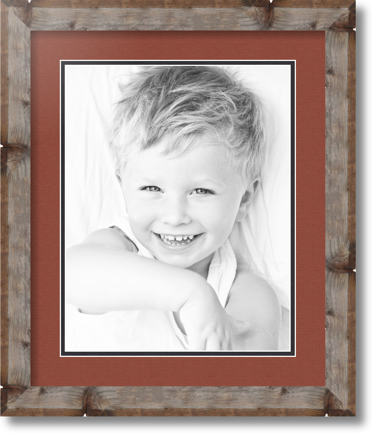 ArtToFrames Matted 15x18 Natural Picture Frame with 2" Double Mat, 11x14 Opening