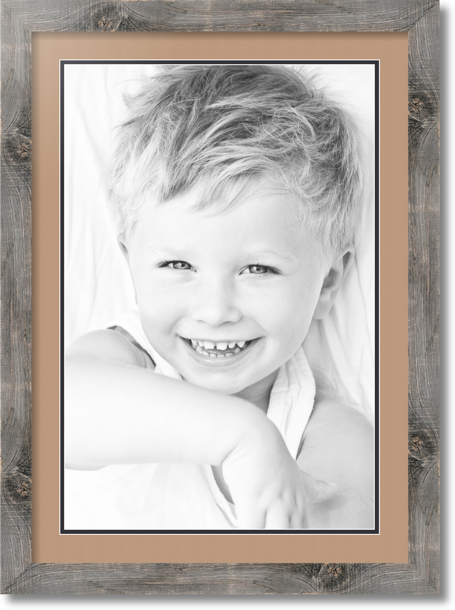 ArtToFrames Matted 20x28 Natural Picture Frame with 2" Double Mat, 16x24 Opening