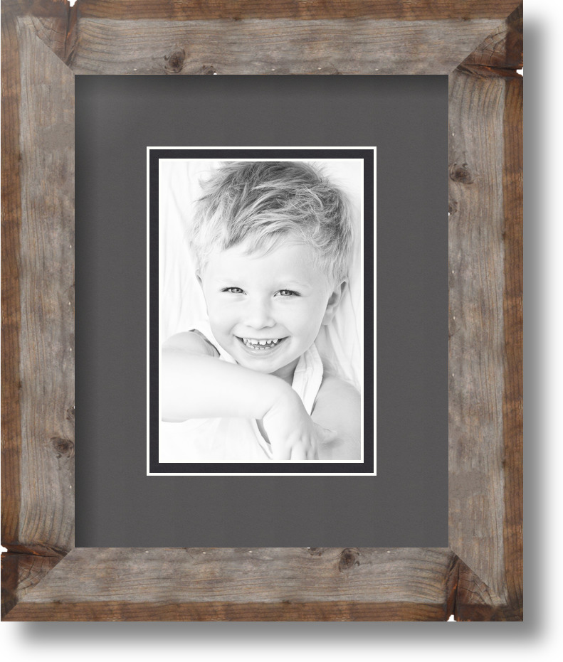 ArtToFrames Matted 8x10 Natural Picture Frame with 2" Double Mat, 4x6 Opening