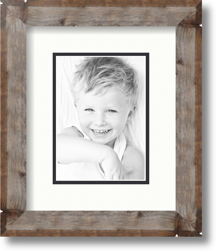 ArtToFrames Matted 9x11 Natural Picture Frame with 2" Double Mat, 5x7 Opening