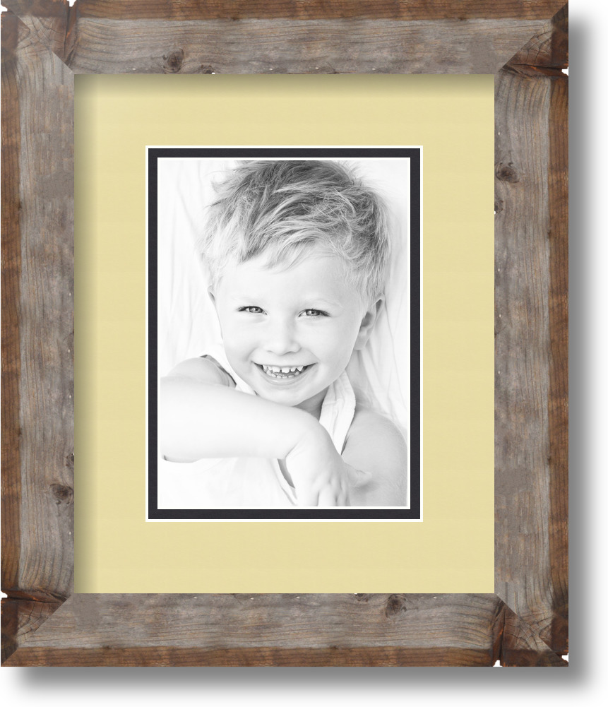 ArtToFrames Matted 9x11 Natural Picture Frame with 2" Double Mat, 5x7 Opening