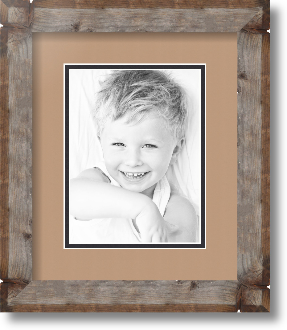 ArtToFrames Matted 10x12 Natural Picture Frame with 2" Double Mat, 6x8 Opening