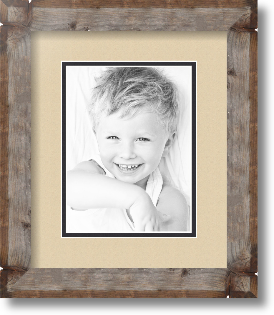 ArtToFrames Matted 10x12 Natural Picture Frame with 2" Double Mat, 6x8 Opening