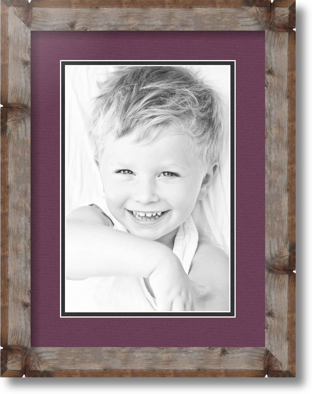 ArtToFrames Matted 12x16 Natural Picture Frame with 2" Double Mat, 8x12