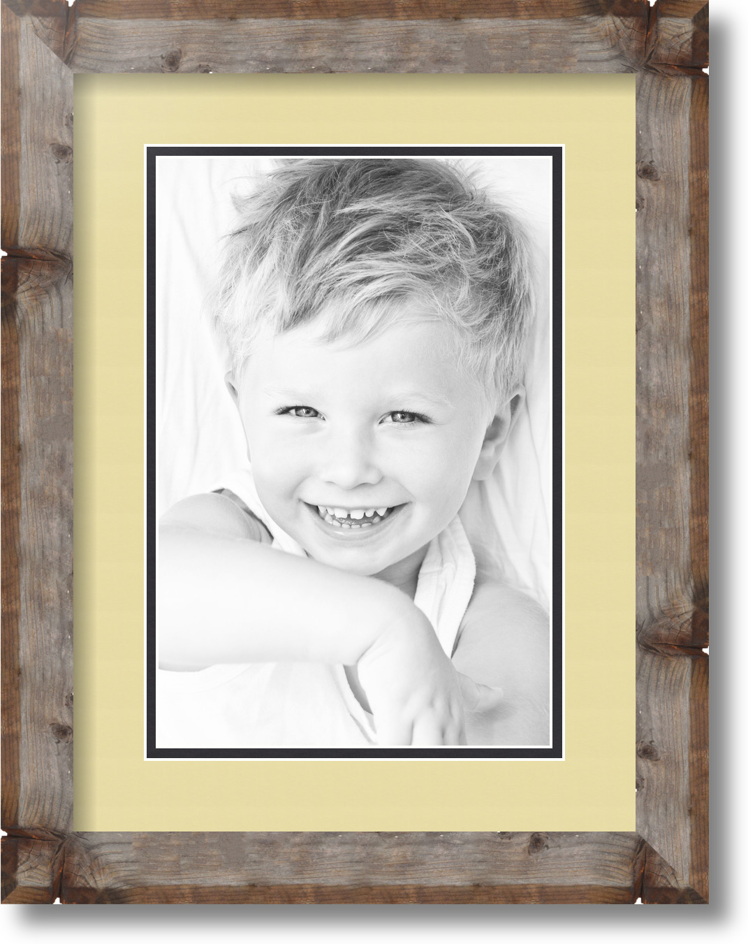 ArtToFrames Matted 12x16 Natural Picture Frame with 2" Double Mat, 8x12 Opening