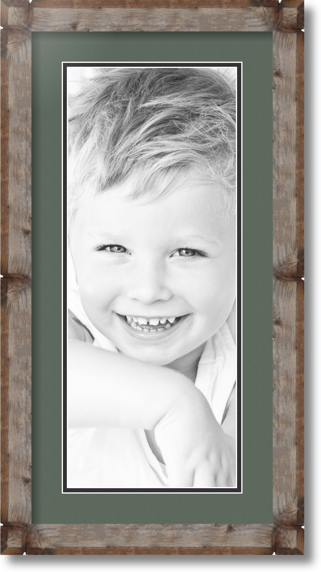 ArtToFrames Matted 12x24 Natural Picture Frame with 2" Double Mat, 8x20 Opening