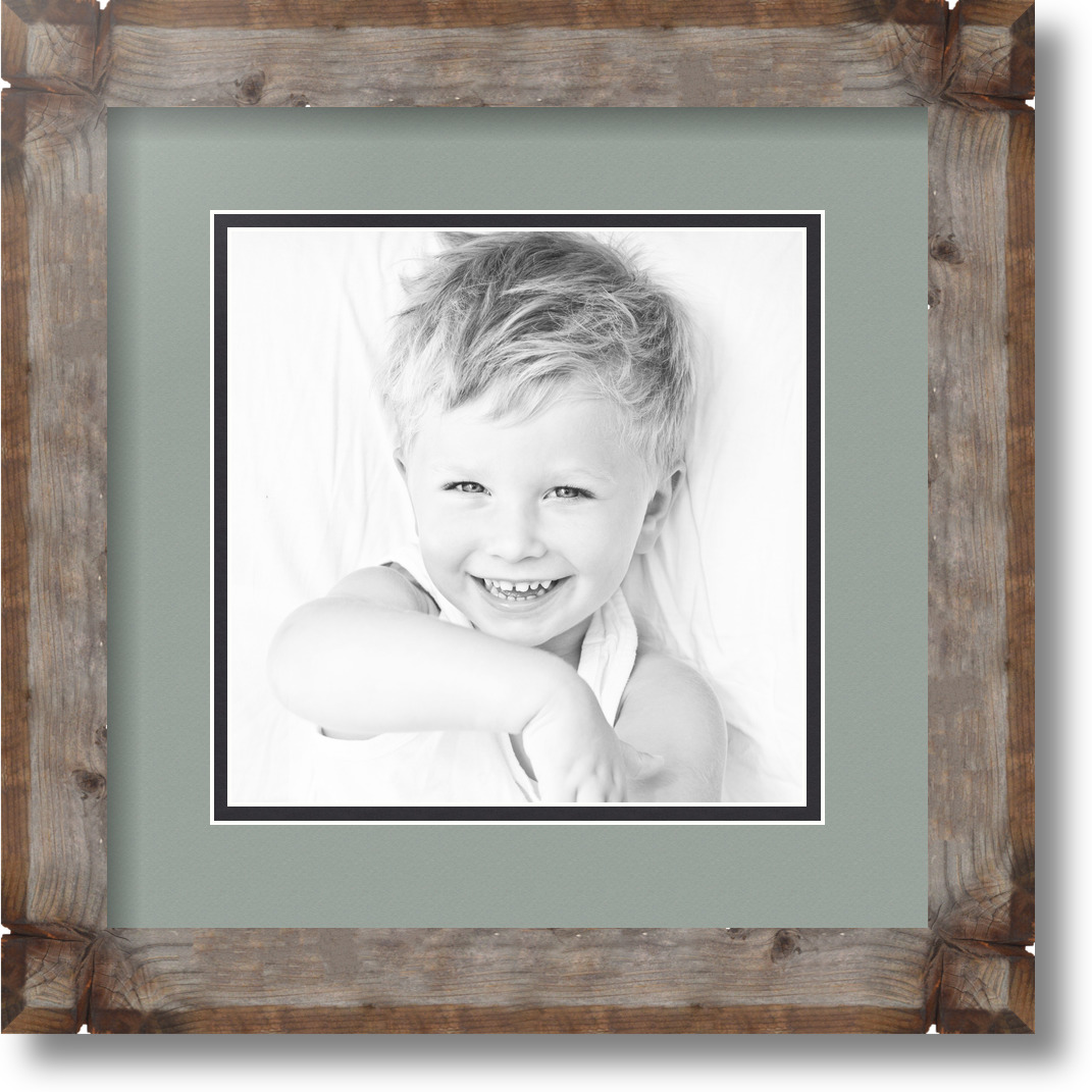 ArtToFrames Matted 12x12 Natural Picture Frame with 2" Double Mat, 8x8 Opening