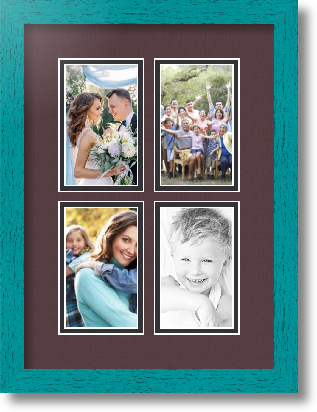 ArtToFrames Collage Mat Picture Photo Frame with 4 3x5" Openings in Black 1 eBay