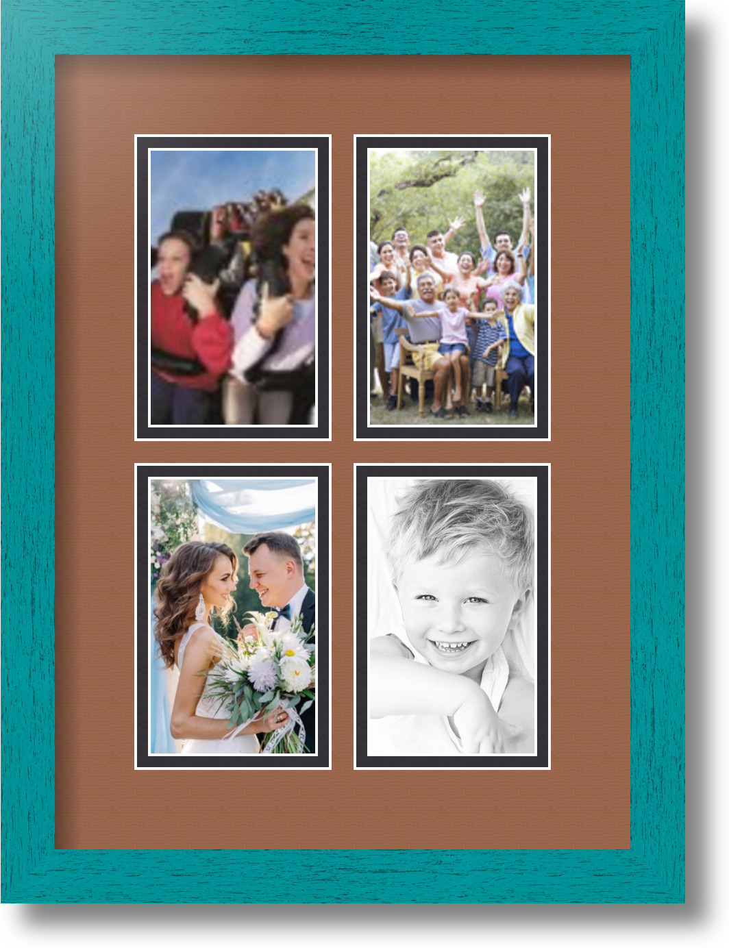 ArtToFrames Collage Mat Picture Photo Frame with 4 3x5" Openings in