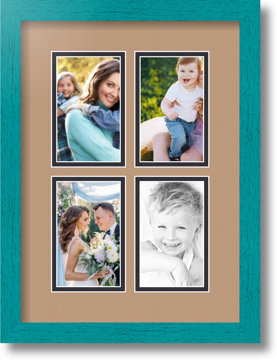 ArtToFrames Collage Mat Picture Photo Frame with 4 3x5" Openings in Black 1 eBay