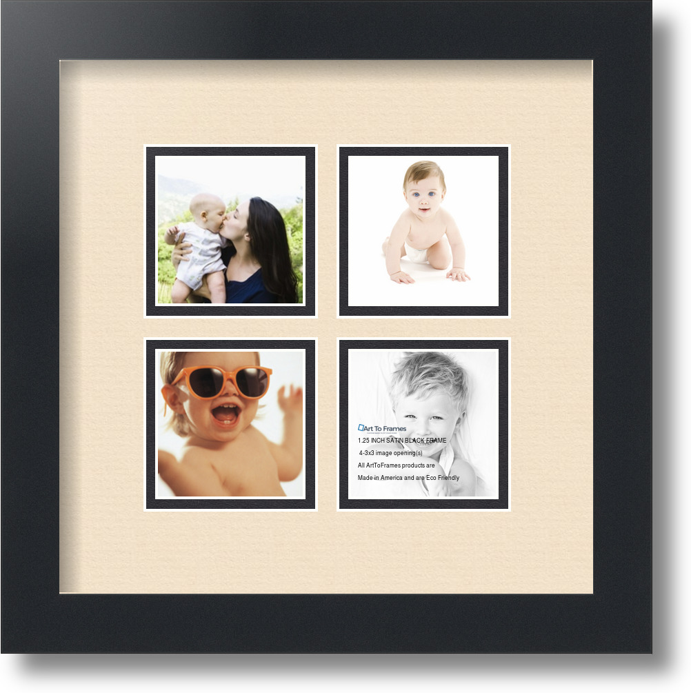 ArtToFrames Collage Mat Picture Photo Frame - 4 3x3