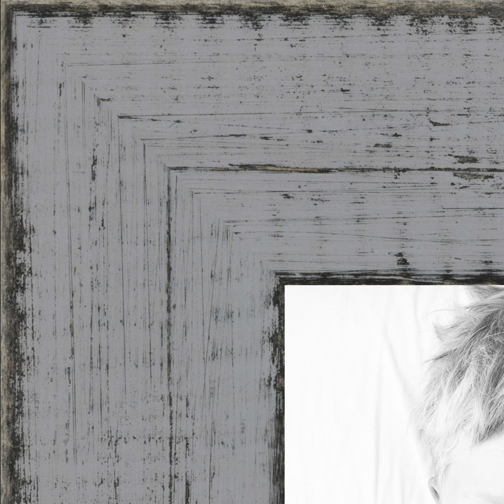 ArtToFrames Custom Picture Poster Frame Gray Grey Distressed 1.75/" Wide Wood
