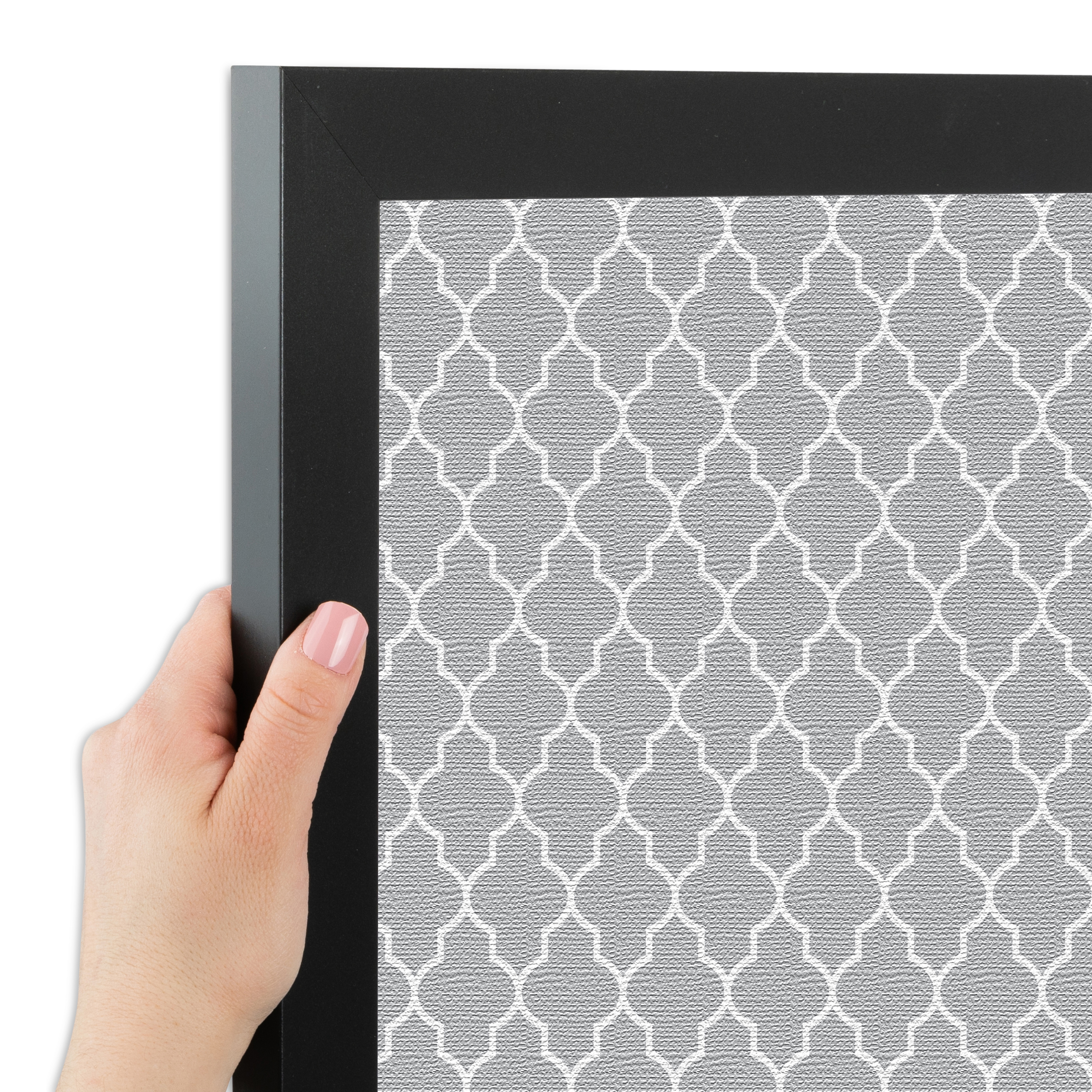ArtToFrames Custom Cork Bulletin Board Quatrefoil Framed in Satin Black - Picture 41 of 91