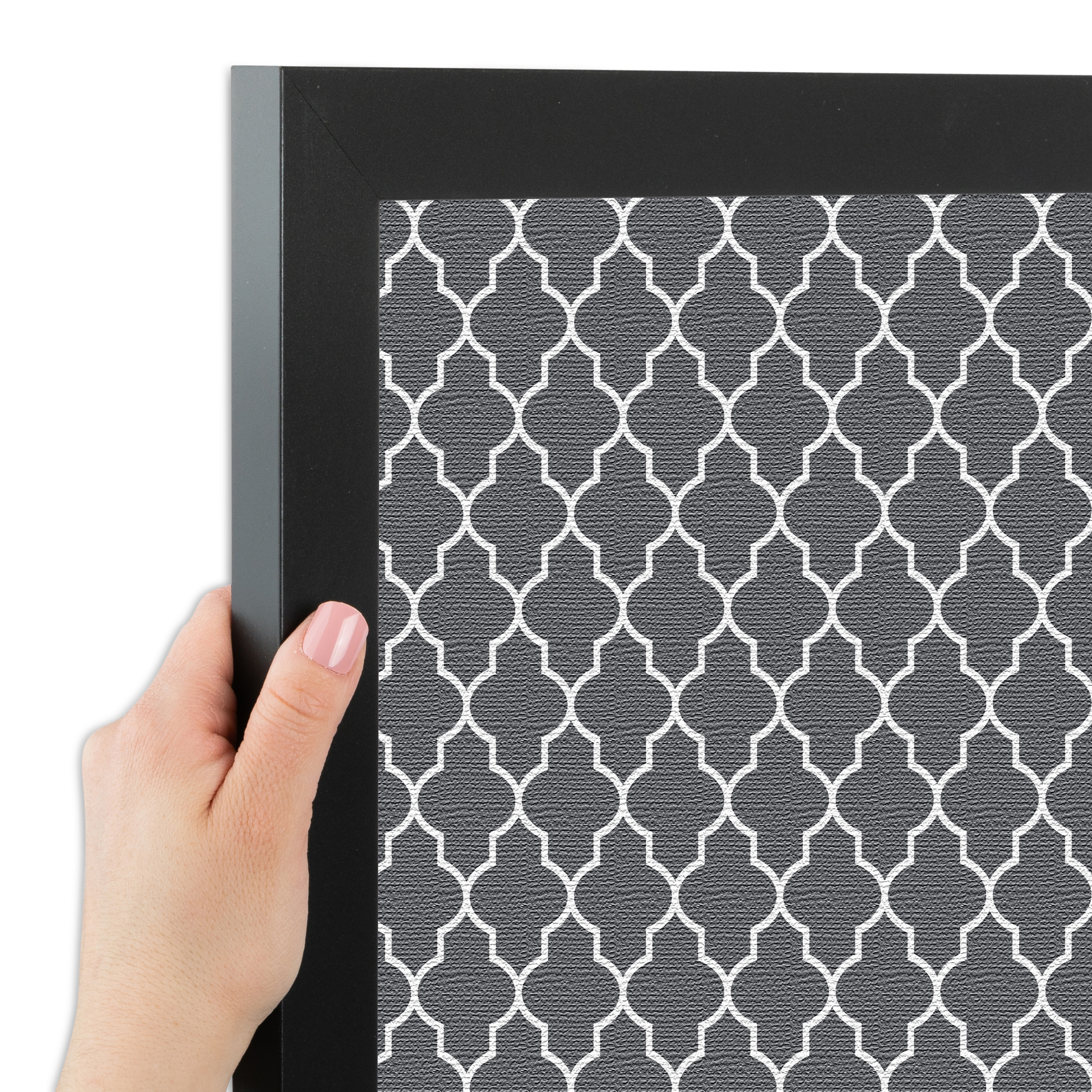 ArtToFrames Custom Cork Bulletin Board Quatrefoil Framed in Satin Black - Picture 80 of 91
