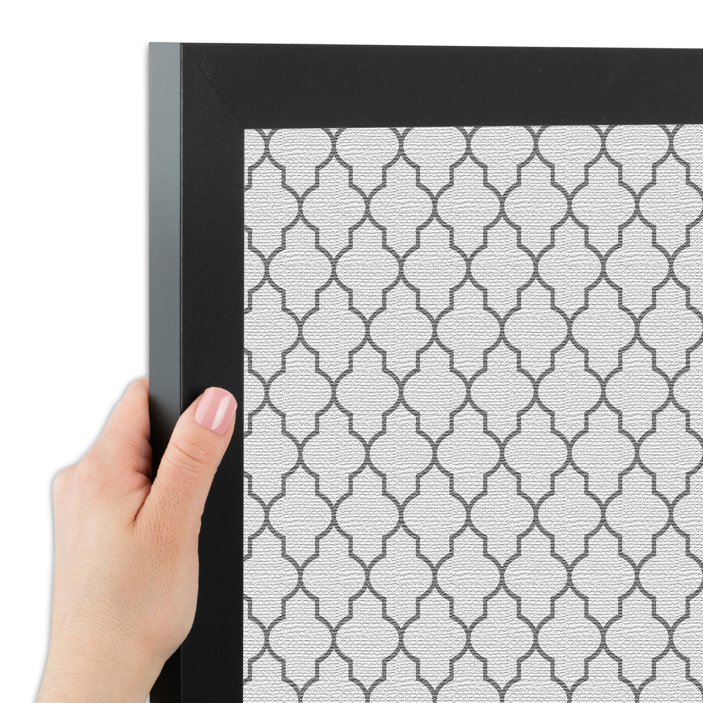 ArtToFrames Custom Cork Bulletin Board Quatrefoil Framed in Satin Black - Picture 91 of 91