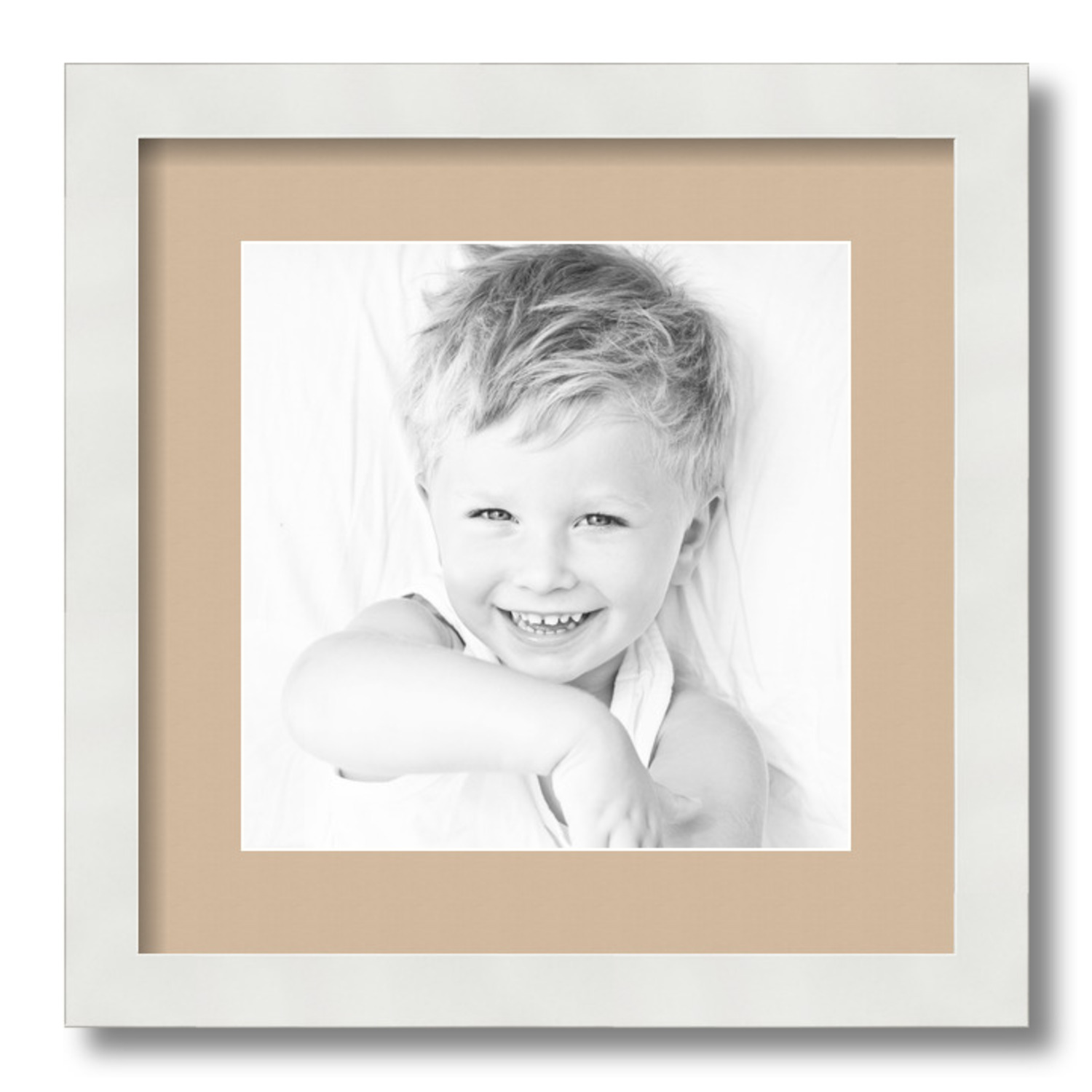 ArtToFrames Matted 14x14 White Picture Frame with 2" Mat, 10x10 Opening 3966