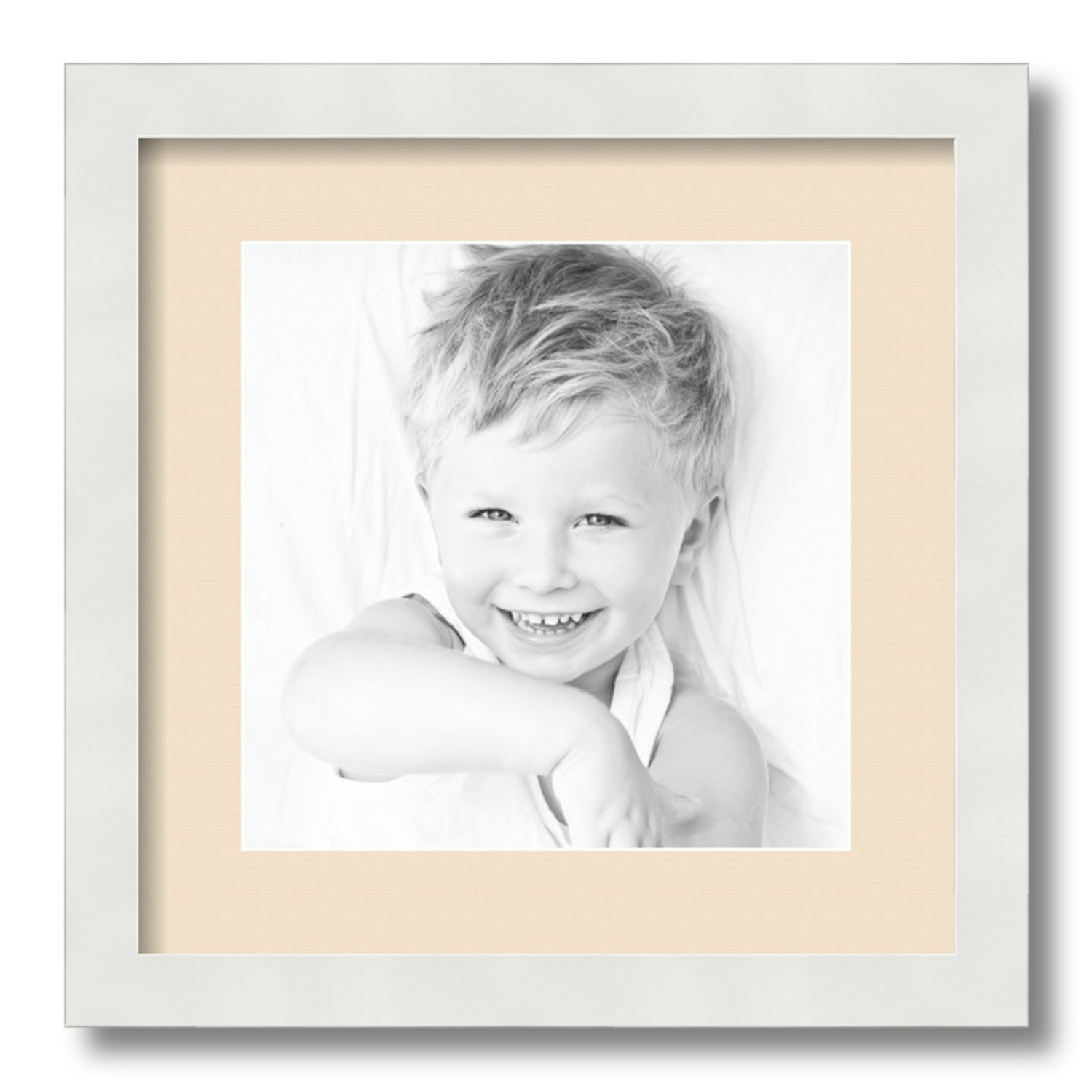 ArtToFrames Matted 14x14 White Picture Frame with 2" Mat, 10x10 Opening 3966