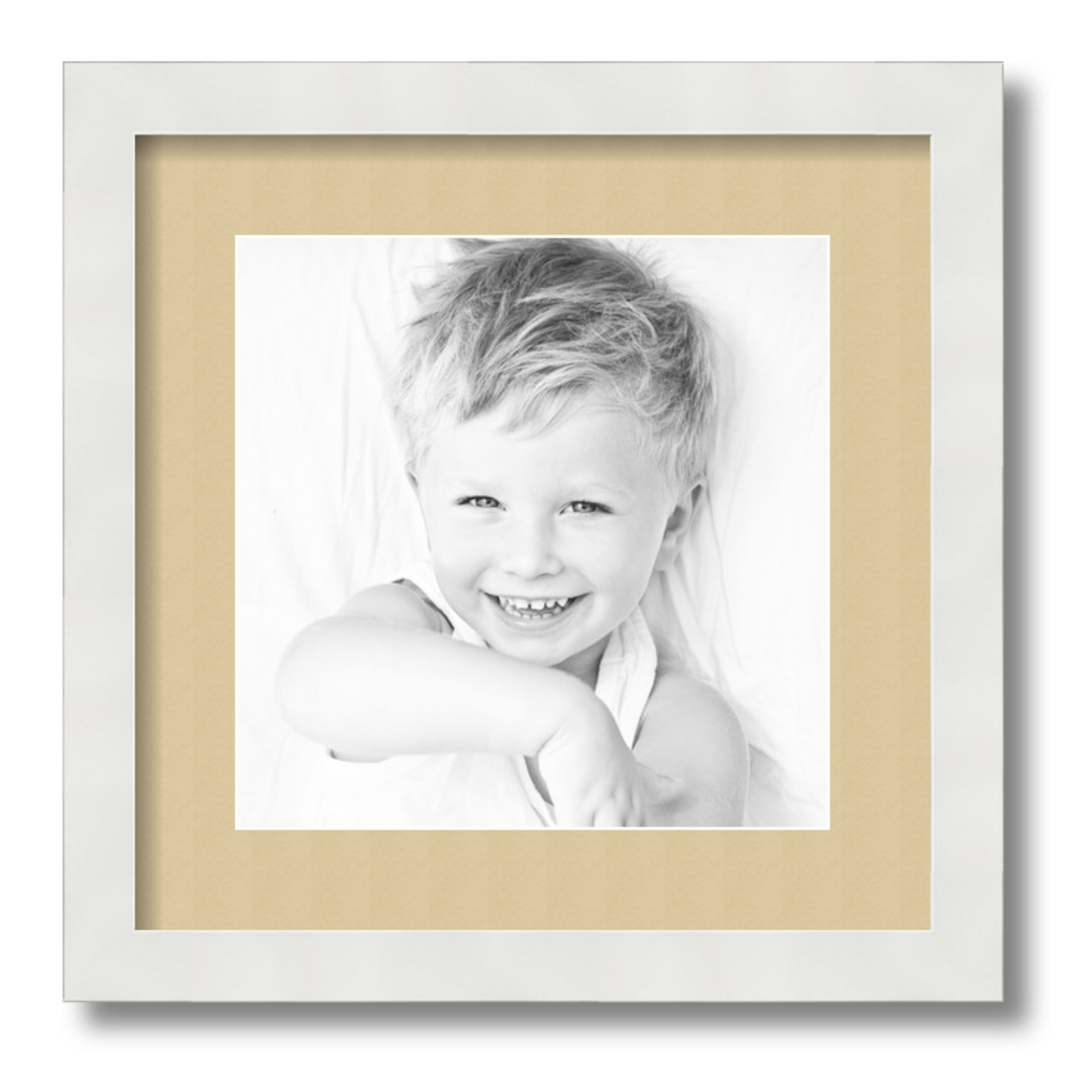 ArtToFrames Matted 14x14 White Picture Frame with 2" Mat, 10x10 Opening 3966