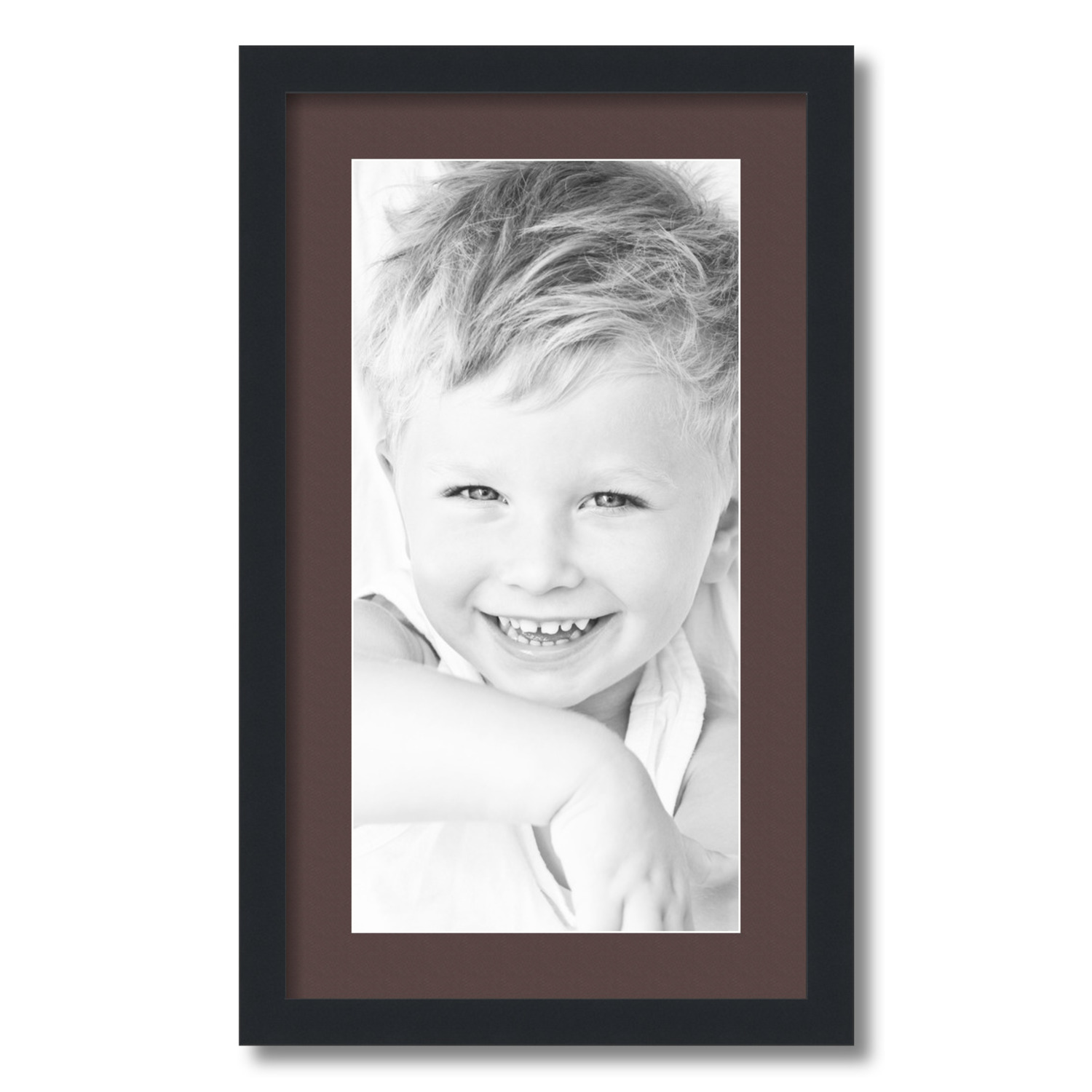 ArtToFrames Matted 14x24 Black Picture Frame with 2" Mat, 10x20 Opening 3926