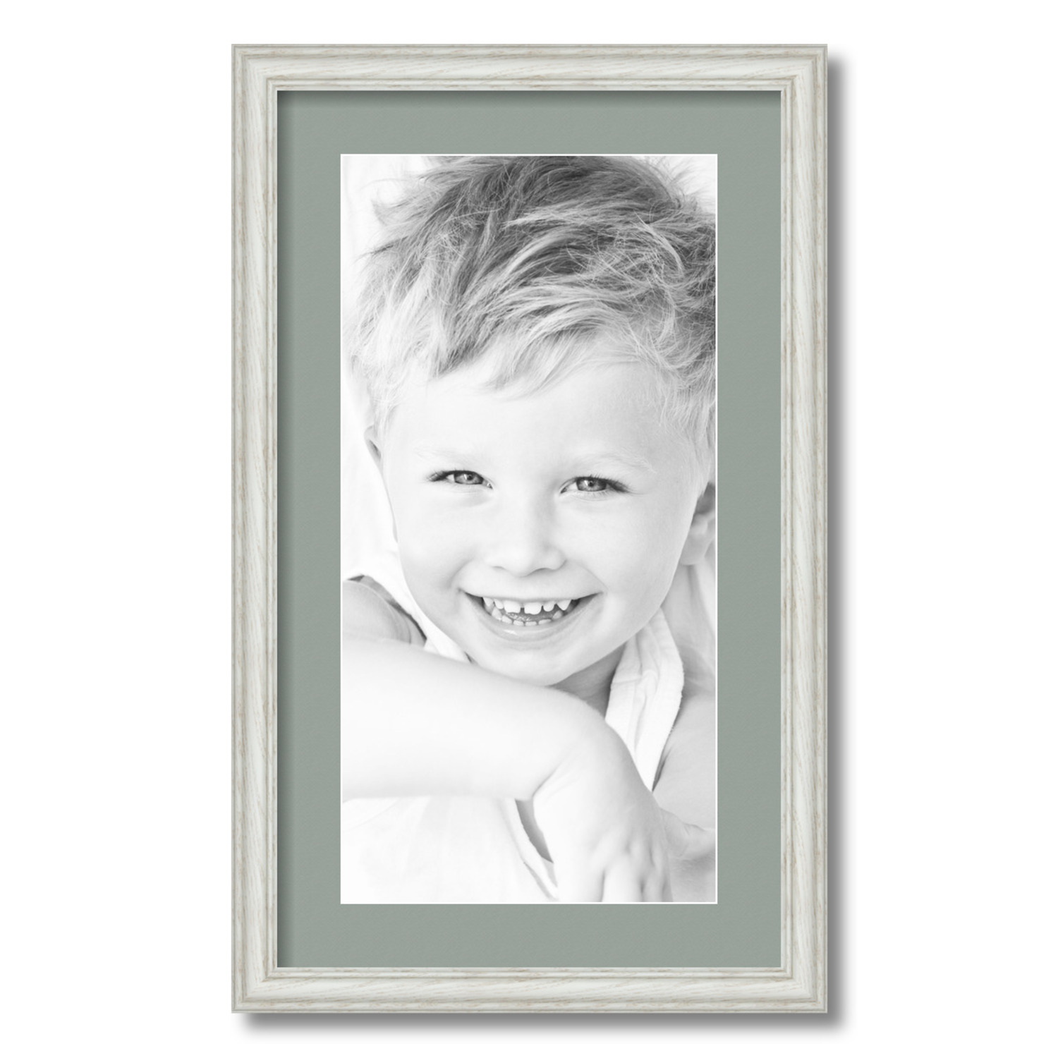 ArtToFrames Matted 14x24 White Picture Frame with 2" Mat, 10x20 Opening 4098